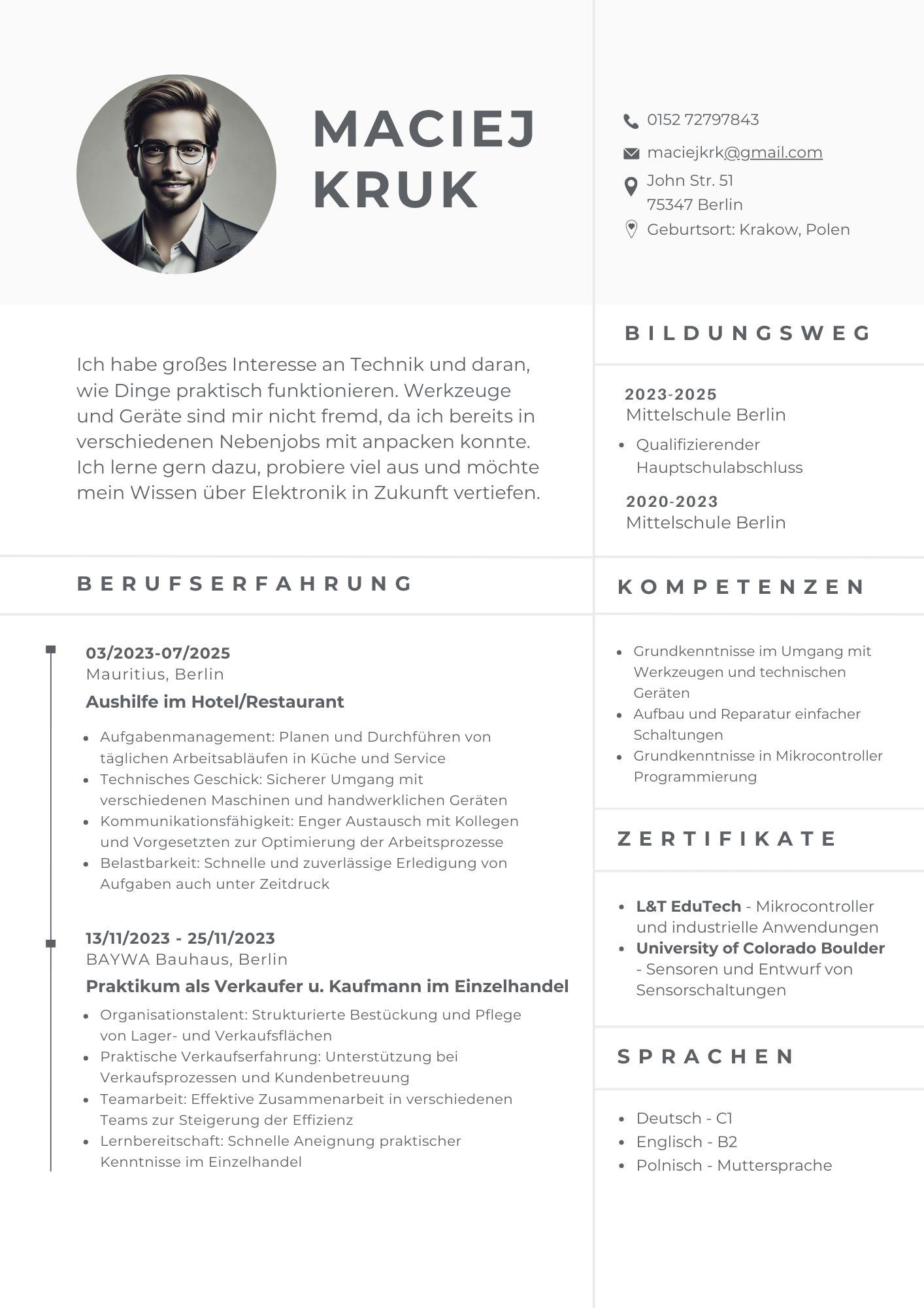 Przykładowe CV 2